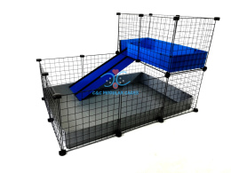 Etagenbett modulare Käfig C&C Cage 3x2 + Etage 2x1 + Rampe, Doppeldeckerkäfig für Meerschweinchen Kaninchen